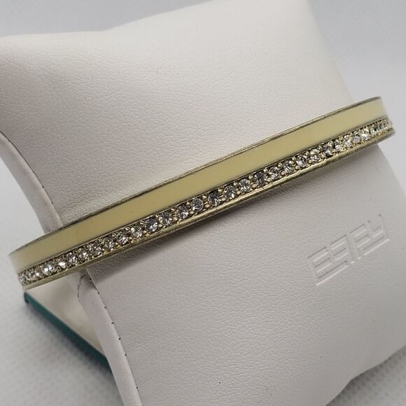 Lia Sophia Cream Rhinestone Bangle Bracelet - Picture 2 of 5